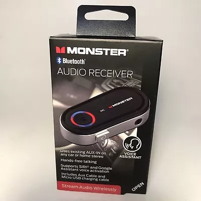 Monster Bluetooth 3.5mm AUX Audio Receiver Adapter With Voice Assistant Support • $14