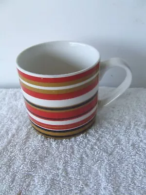 Multi Striped Ceramic Mug Cup Alex Liddy Red Tan White Black Vintage Mcm Retro • $10.99