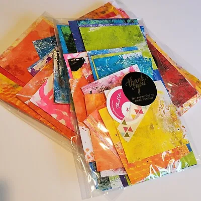 Collage Papers: 40 Beautiful Hand Painted. Collage Paper Samples For Art Journal • $12