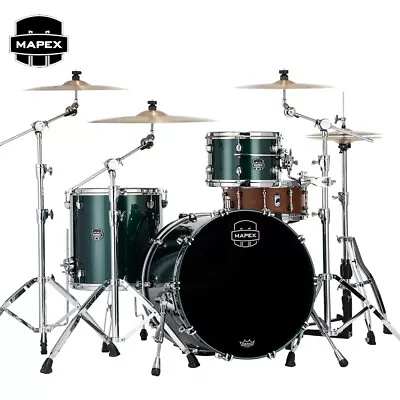 Mapex Saturn Evolution Hybrid Organic Rock 3PC Shell Pack Brunswick Green Lacque • $2159