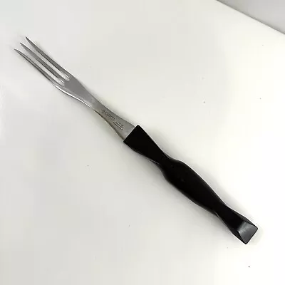 Vintage #1726 KA Cutco Stainless 3 Tine Meat Turning Fork 11  Brown Handle • $13.50