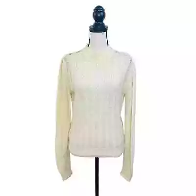 Vintage 80s Country Miss Sheer Crocheted Sweater Womens Medium Cottagecore Twee  • $28