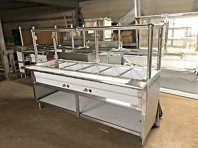 84” Gas Steam Table 6 Full-size Pans W/ Sneeze Guard - NSF Approved • $7200