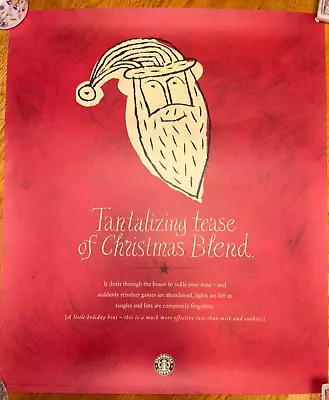 7x Vintage Starbucks Holiday Posters (1990s/2000s) 22”x26” • $90