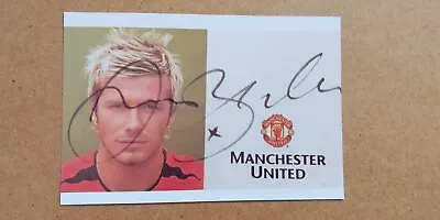 DAVID BECKHAM  Manchester United Club Card RE PRINT Printed Signature  • £2.99