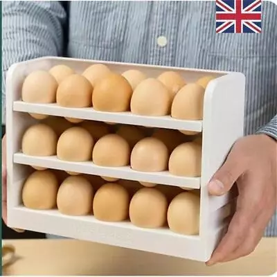 30 Egg Holder Boxes Tray Storage Box Eggs Refrigerator Container Plastic Case • £5.95