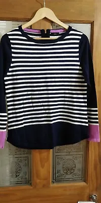 M&Co Sweater Navy Stripe Size 16 Bust 38  Long Sleeves • £7.50