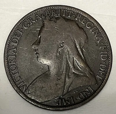 1898 Great Britain Victoria  One Penny Bronze  Coin #3 - Km# 755 • £15.75