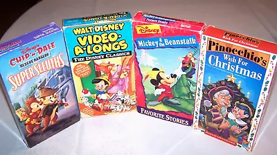 Disney's Chip 'n' Dale Mickey & The Beanstalk Video-A-Longs Lot Of 4 VHS Tapes • $7.99