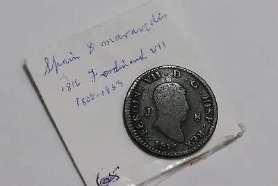 🧭 🇪🇸 Spain 8 Maravedis 1817 Ferdinand Vii B65 #9297 • $18.33