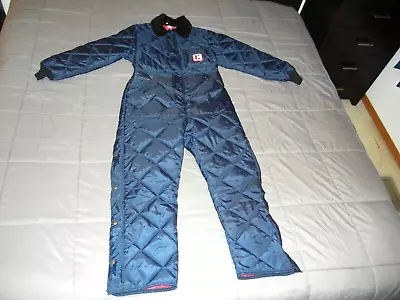 Vintage K Brand Penguin Navy Blue Quilted Coveralls USA Made _ Men's Medium • $39.99