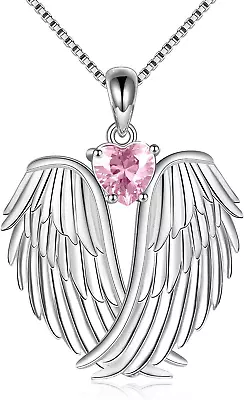 Angel Wings Necklace 925 Sterling Silver Guardian Angel Wings Pendant Necklace B • $59.95