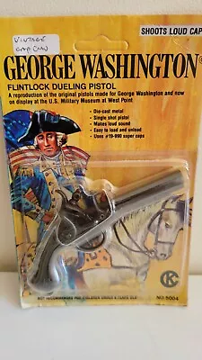 GEORGE WASHINGTON Flintlock Dueling Pistol Cap Gun Miniature  Sealed Vintage New • $153.58