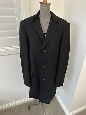 Maddison Men’s Black Wool Coat Velvet Collar Switzerland Size M Wedding Formal • $38.53