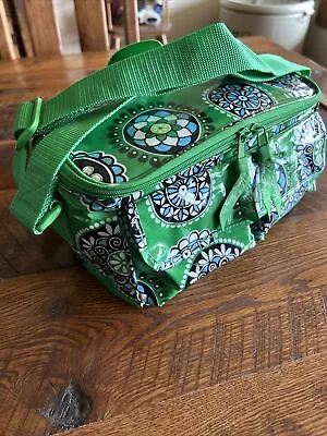 Vera Bradley Retired Green Cupcake Vinyl “Stay Cooler” Canvas Strap Lunch Bag • $14.50