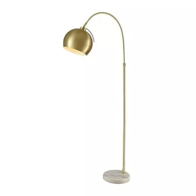 Arched Floor Lamp Gold Metal/White Marble Finish With Gold Metal Shade - Floor • $325.64