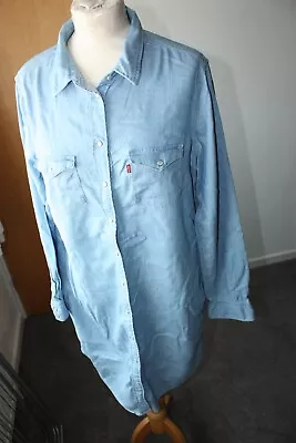 £20 • Buy Ladies Levi's Pale Blue Shirt Dress Size M