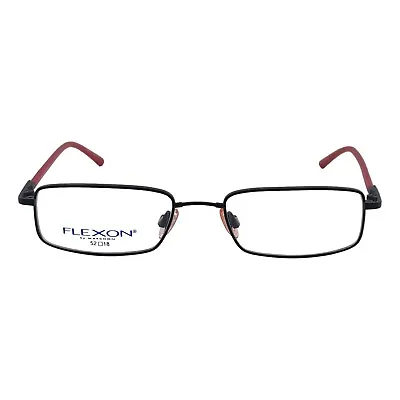 Flexon By Marchon Satin Black / Red Rectangle Eyeglasses Frames 52mm 18mm 140mm • $55