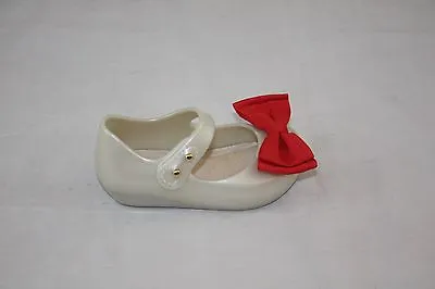 New Toddler 31652 Mini Melissa Ultra Sweet Bb 50488 White/red Flat Jelly Shoe • $44.99