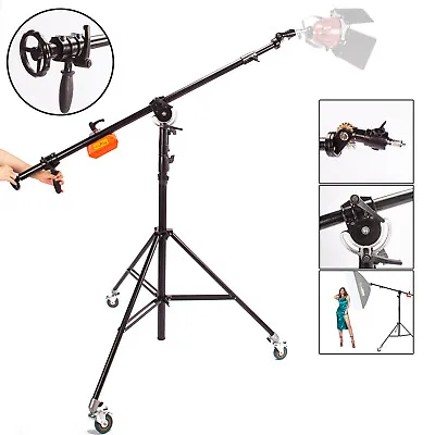 Photo Studio Heavy Duty Boom Light Stand With Boom Arm Steel Counterweight UK • £208.66