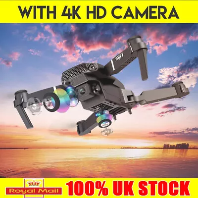 3 Batteries Drone 4K HD Dual Camera WIFI FPV Foldable Remote Control Quadcopter • £24.92