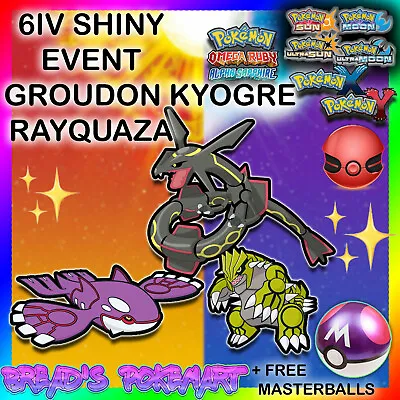 $3.99 • Buy ✨Shiny Groudon Kyogre Rayquaza 6IV Event✨ Pokemon Ultra Sun And Moon ORAS XY 3DS