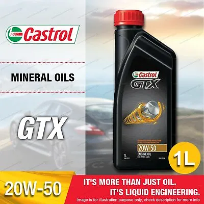 Castrol GTX 20W-50 Engine Oil 1L For Petrol Cars API SN/CF Extend Engine Life • $25.95