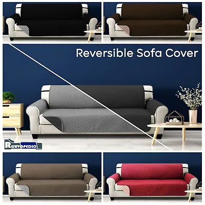 Sofa Throws Covers Over Chair Protector Microfibre Reversible • £10.99