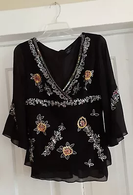 $8.99 • Buy Rita Blue By Eva Blue, Gorgeous, Filmy. Layered Top, Size 8, Preowned