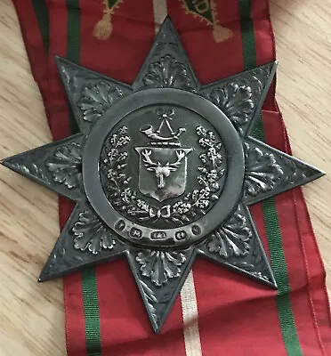 £135 • Buy Ancient Order Of Foresters - Past Chief Ranger Sash With Silver Sash Star (1872)