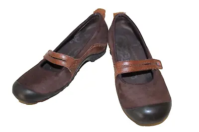 Merrell Womens Mary Jane Slip-On Wedge Shoes Sz 9.5 Plaza Bandeau Espresso Suede • $23.39