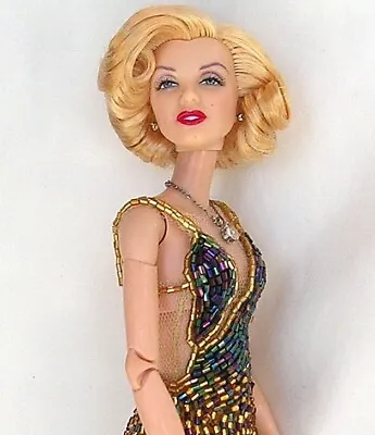 Barbie Marilyn Monroe  A Night To Remember  Fully ARTICULATED Handmade Bead Gown • $393.53