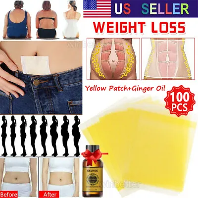200~50 Yellow Slim Patch Weight Loss Slimming Diets Pads Detox Burn Fat Adhesive • $7.25