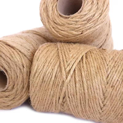 £19.99 • Buy 6Ply Thick 200m Rustic Natural Jute Hessian Burlap Twine Tag String Ribbon Cord 