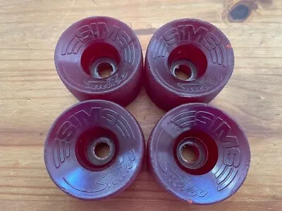 Vintage 70's Sims Snake Skateboard Wheels Used Set Of 4 Red 93 Durometer • $179.99