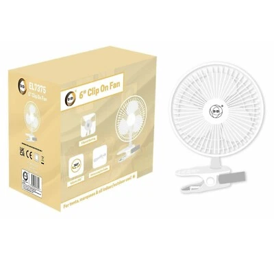 £11.50 • Buy 6 Inch Clip On Fan 2 Speeds Quiet Portable Air Cooling Small 6  Clip Fan