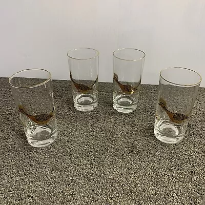 Vintage Set (4 ) Couroc Road Runner Straight Up Highball Glasses Barware • £43.34