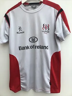 ULSTER Rugby Training Shirt Kukri White Red Short Sleeve Mens Medium M • £14.95