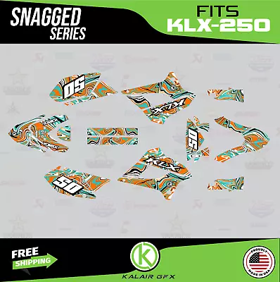$79.99 • Buy Graphics Kit For Kawasaki KLX250 (2008-2020) KLX 250 Snagged Series Orange