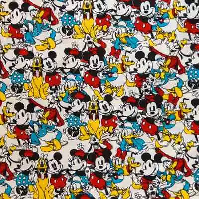Disney Mickey & Friends Characters Toss Sen 6 Cotton Fabric   BTY  36   X 44  • $13