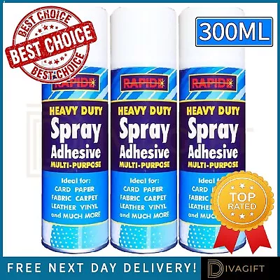 300ml Spray Adhesive Strong Glue Vinyl Carpet Flooring Upholstery Heavy Duty New • £7.99