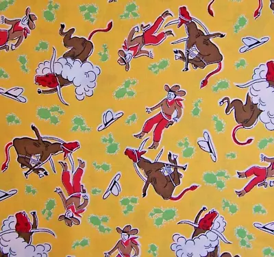 1/2 Yd Ride 'Em Cowboy - Darlene Zimmerman / Robert Kaufman 1930s Retro Western • $14.95