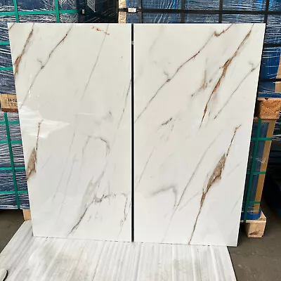 White Kitchen Bathroom Tiles Gloss Interior Wall Floor 60X120Cm Tiles Pallet Lot • £1.99