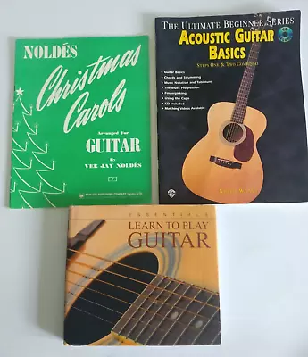 3 X Guitar Books - Learn To Play - Acoustic Basics - Christmas Carols • £8.75