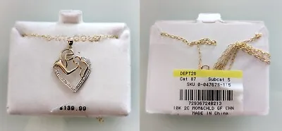 10K Yellow Gold Mom & Child Love Heart Pendant With Chain • $50