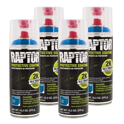 U-POL 4889 Raptor 2K Blue Spray-On Truck Bedliner Aerosol 4 Pack 13.2 Oz • $150.96