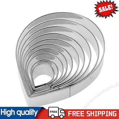 10pcs Stainless Steel Metal Fondant Cake Mold Rose Petal Cookie Cutter • £7.43