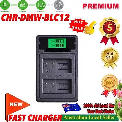 USB Dual Battery Charger Fits DMW-BLC12 For Panasonic Lumix G7 G6 GX8 GH2 FZ1000 • $24.98