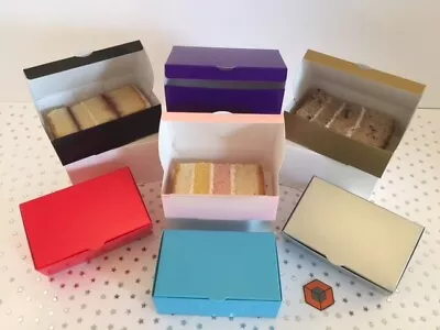 Party Single Slice Cake Boxes - Lots Of Colours! Wedding Favours Boxes 120x90x35 • £7.49