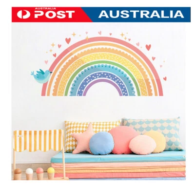 Rainbow Wall Decal Stickers Nursery Cartoon Pastel Removable Cartoon Stickers • $12.88
